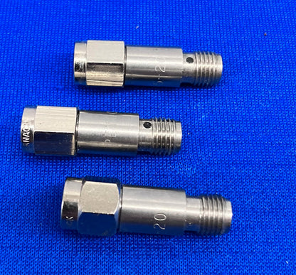 PASTERNACK PE7005-20 20DB FIXED ATTENUATOR, SMA MALE LOT OF 3, DIGIKEY # BELOW
