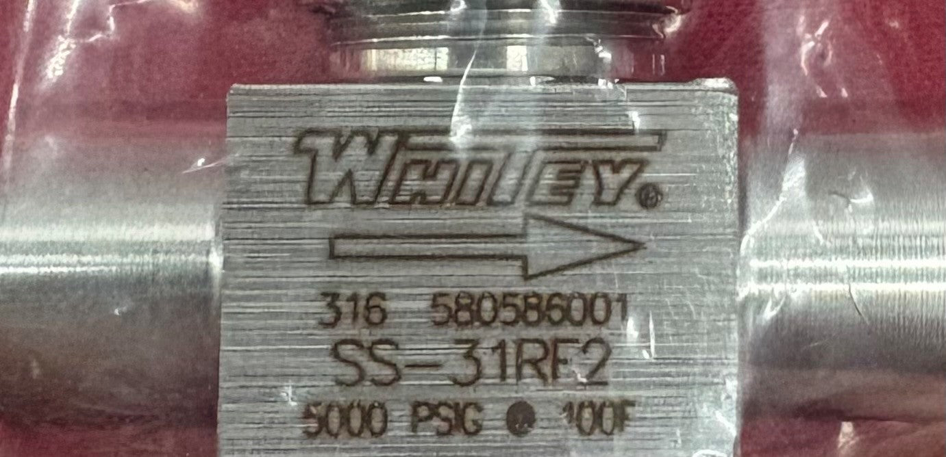 SWAGELOK WHITEY SS-31RF2 METERING FLOW VALVE - 1 BOX OF QTY 2 VALVES