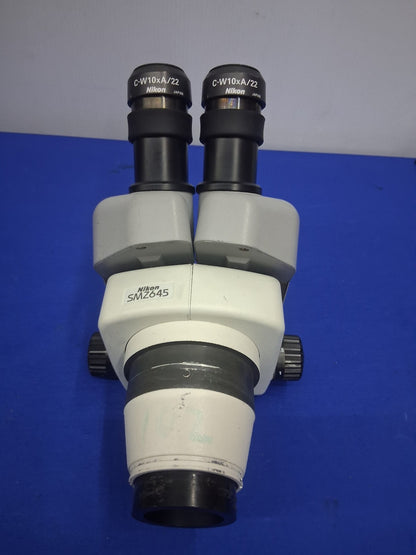 NIKON SMZ645 8-50X BINOCULAR STEREO ZOOM MICROSCOPE HEAD WITH 10X EYEPIECES
