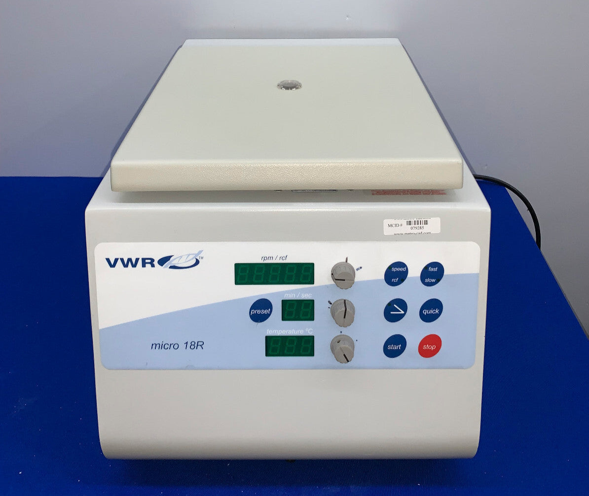 VWR MICRO 18R CENTRIFUGE REFRIGERATED BENCHTOP MICROCEMTRIFUGE 15000 RPM