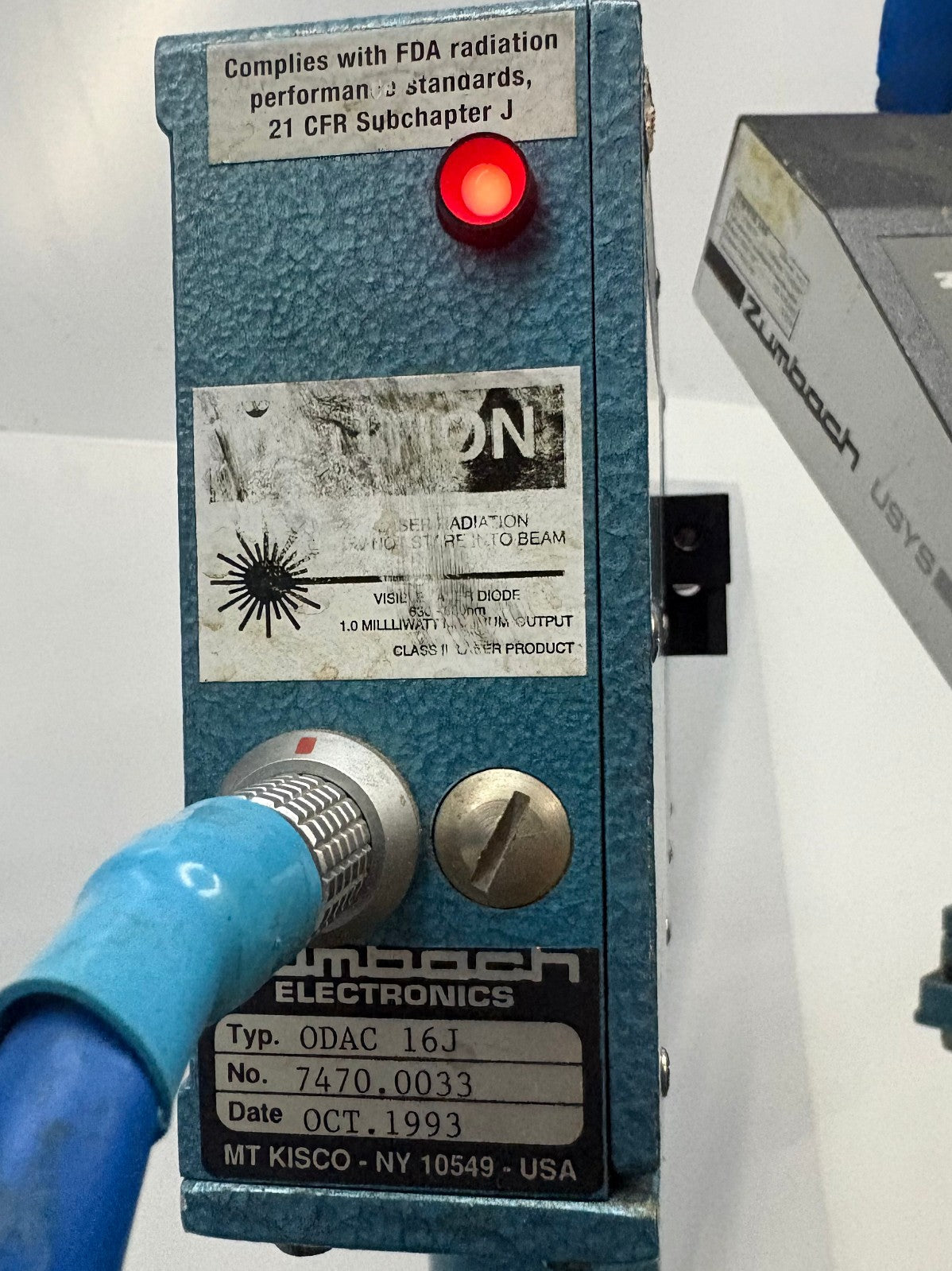 ZUMBACH LASER MEASUREMENT UNIT ODAC 16J HEAD & USYS 10 DISPLAY INTERFACE - PARTS