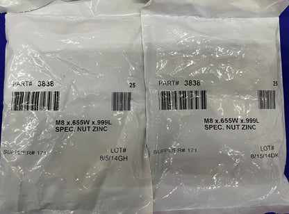 QTY 50 80/20 3838 Dado a T scorrevole e QTY 50 13-8316 M8-1,25x16 Tappo di supporto pulsante