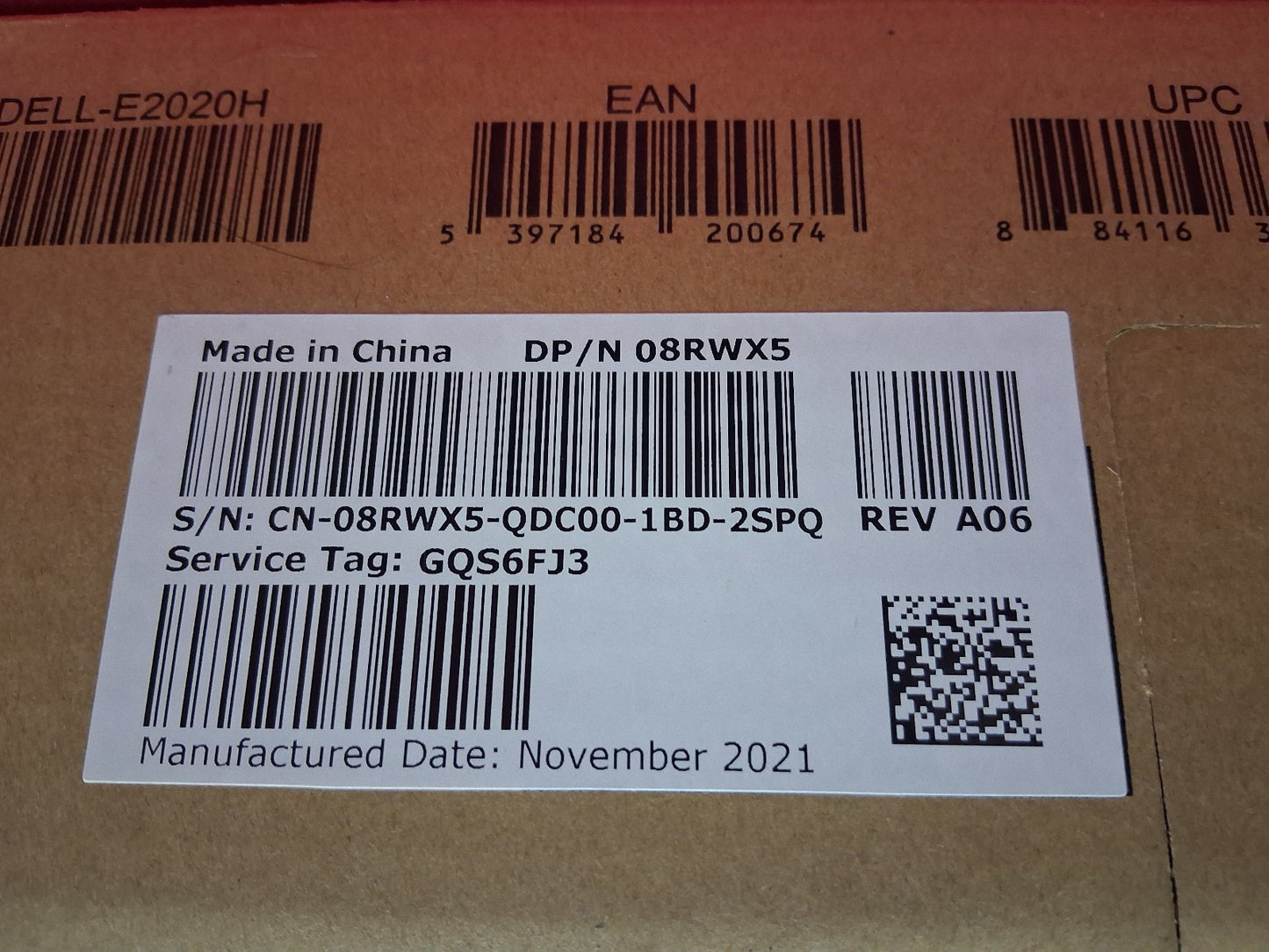 DELL E2020H 20" Monitor New In Box  1600x900 resolution