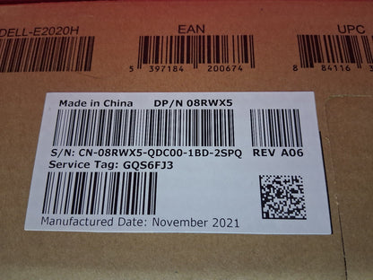 DELL E2020H 20" Monitor New In Box  1600x900 resolution