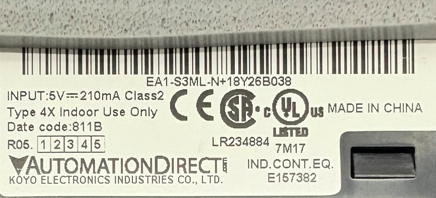 AUTOMATION DIRECT KOYO LCD 3” OPERATOR INTERFACE PANEL EA1-S3ML-N+ 18Y26B038
