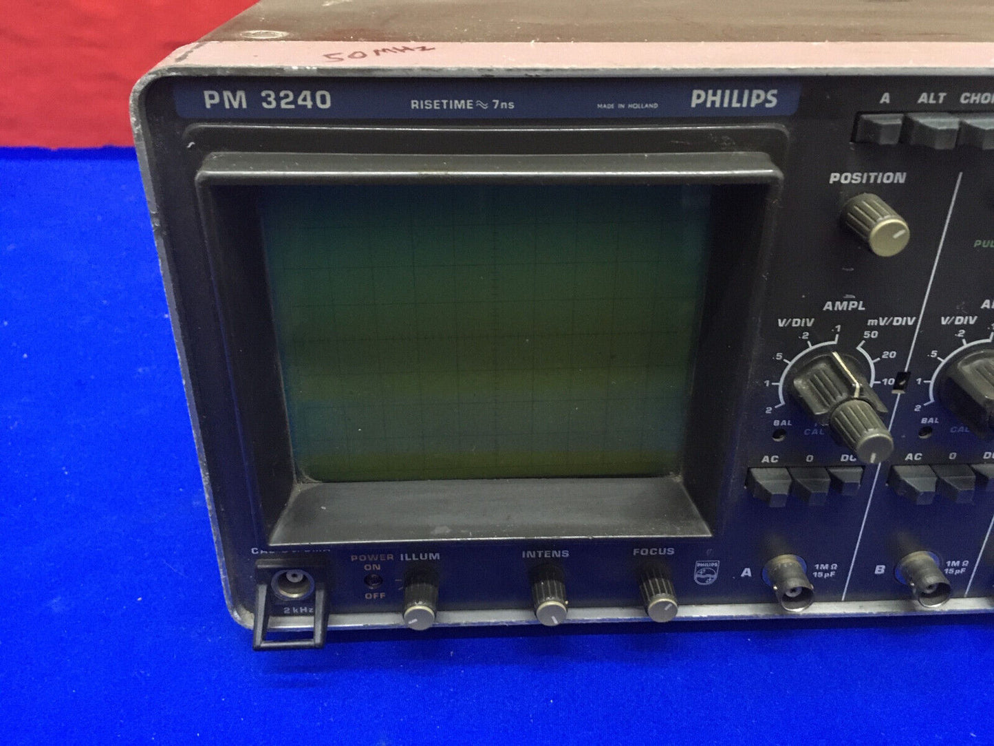 PHILIPS 50 MHZ OSCILLOSCOPIO A DOPPIO CANALE AMPLIFICATORI VERTICALI PM 3240 - PARTI 