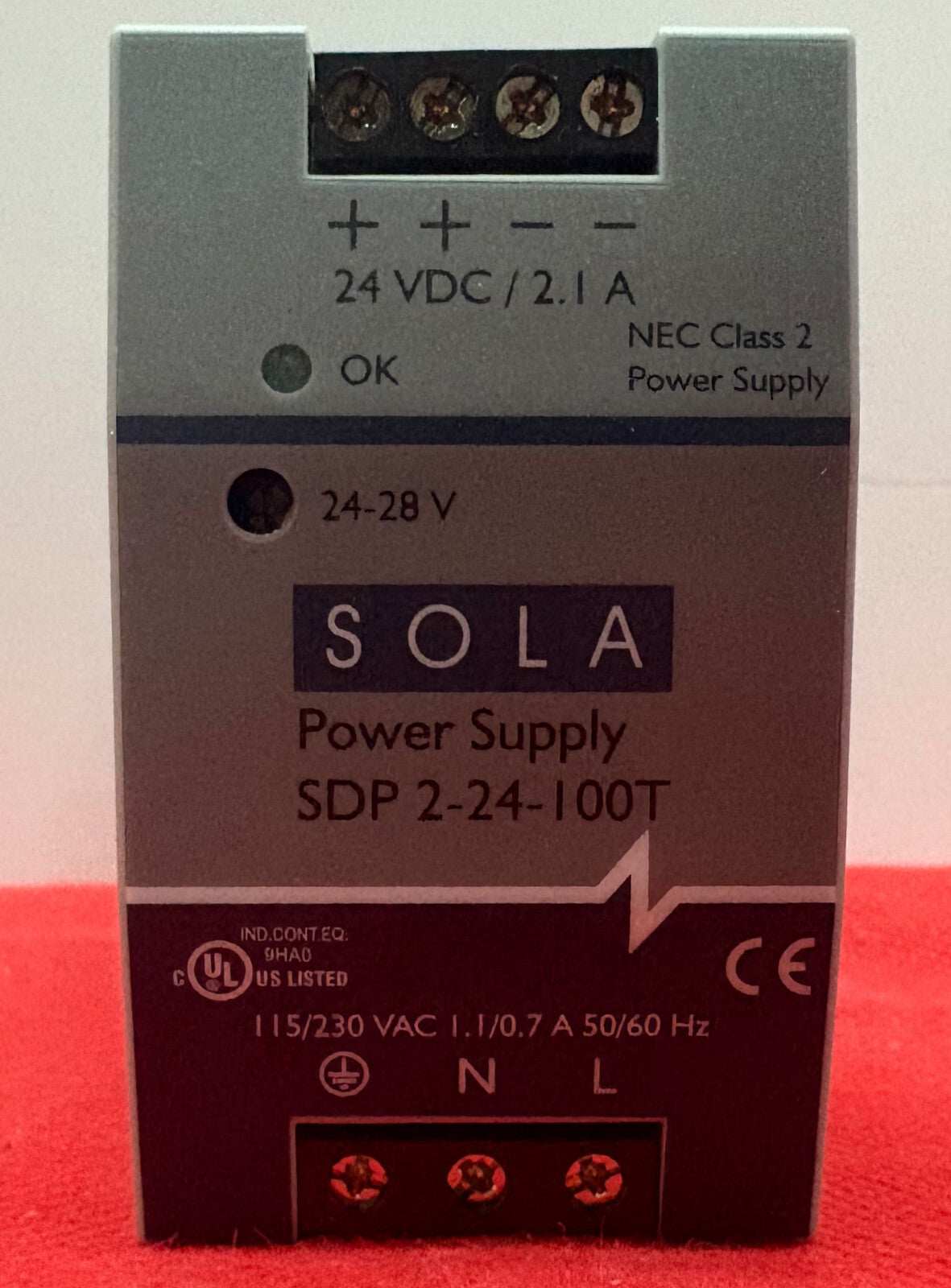 SOLA POWER SUPPLY SDP 2-24-100T 24VDC / 2.1A