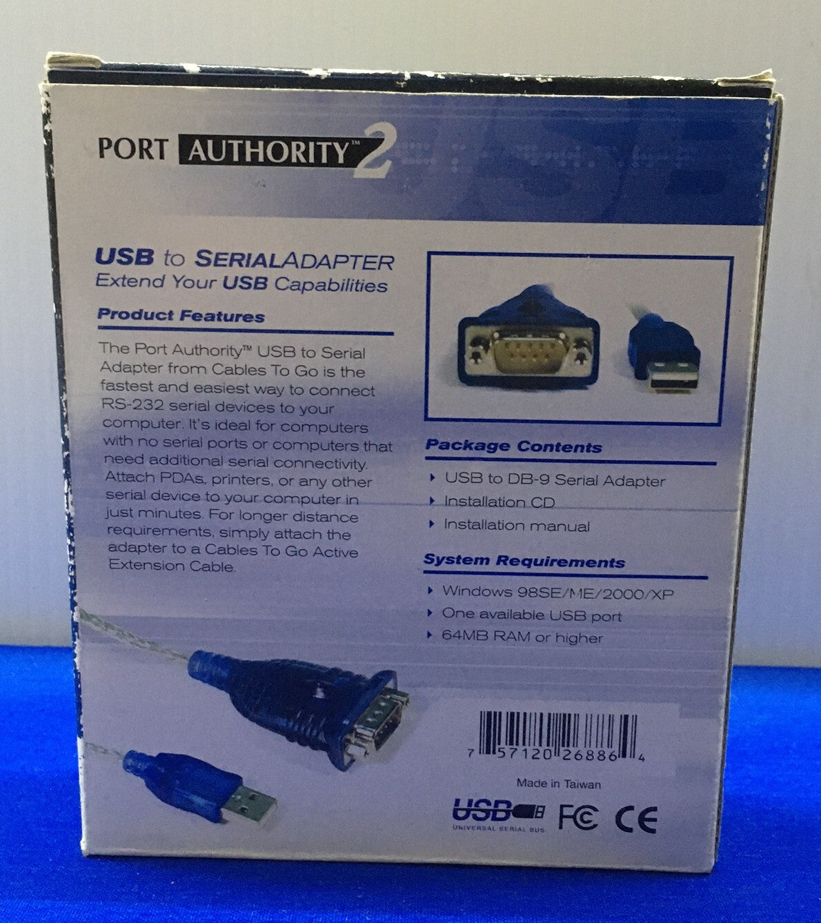 CABLES TO GO, 26886, ADAPTADOR USB A SERIE PORT AUTHORITY™ 2