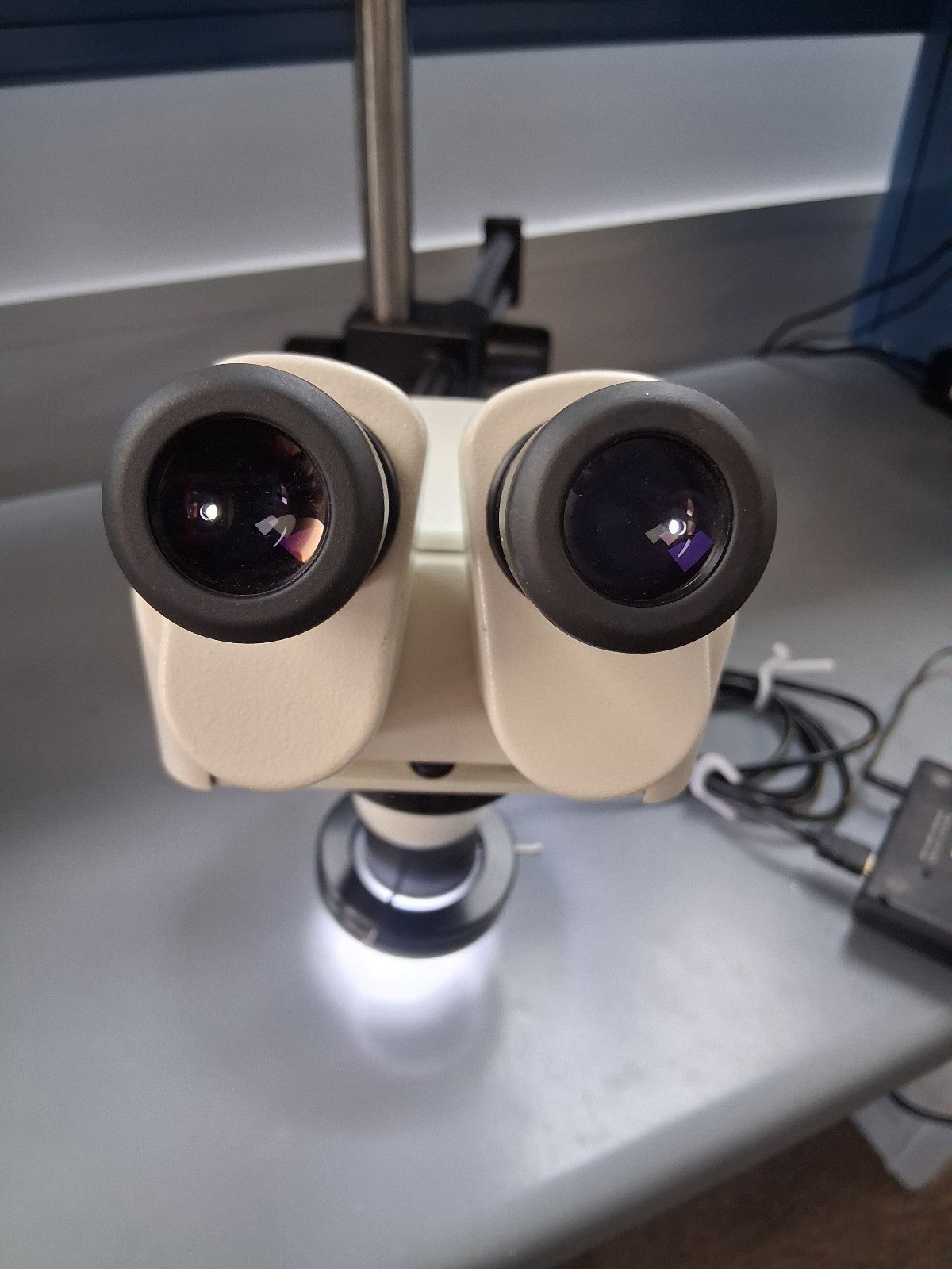 NYOPTICS INC ERGO SPZ MODULE 8-80X ERGONOMIC MICROSCOPE DUAL ARM BOOM STAND LED