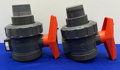 GEORG FISCHER +GF+ TYP 546 2” DN50 PVC-U FPM PN16 BALL VALVE - 1 LOT QTY 2
