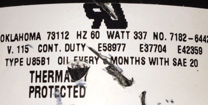 LITTLE GIANT POMP TYPE U8581 RPM 3250 PK 1/5 V115