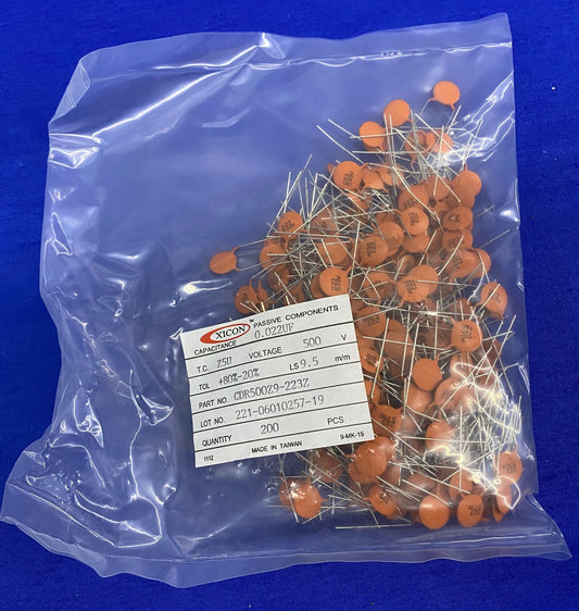 XICON CDR500Z9-223Z KAPAZITÄT 0,022 UF TC Z5U 500 V – 1 PKG Menge 200
