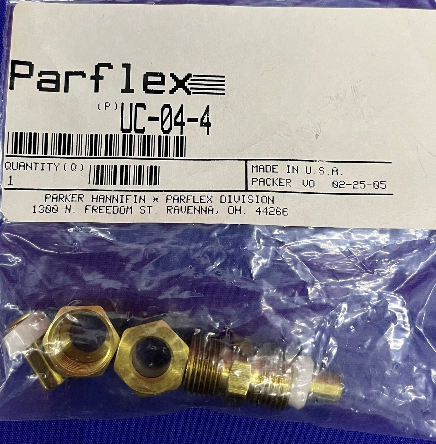 1 Lot of QTY 5 PKGS - Parker Parflex UC-04-4 FS Hose & Fittings Brass 1/4