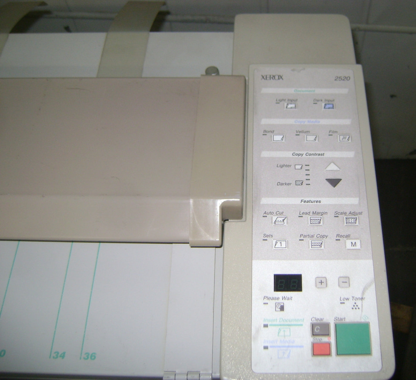 XEROX MODELL 2520 KOPIERPlotter (FÜR GROSSE BLÄTTER) 115 VOLT 60 HZ 12 AMP