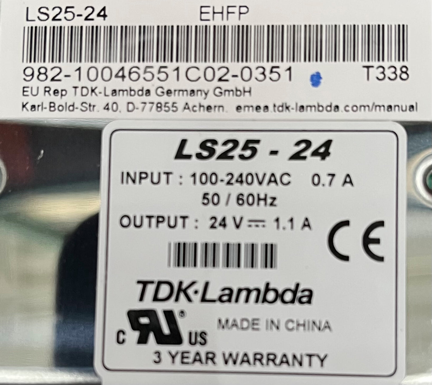 1 LOT QTY 3 - TDK-LAMBDA LS25-24 INGESLOTEN VOEDING
