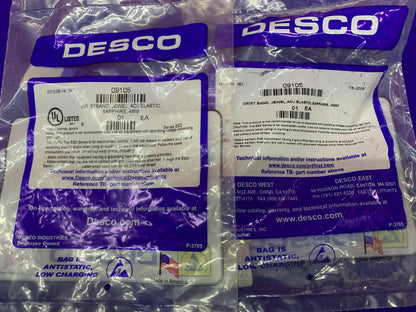 QTY 5 - DESCO 09105 WRIST STRAPS / WRISTBANDS