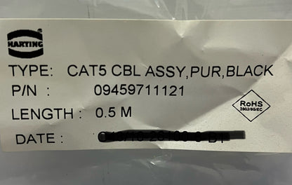 HARTING 09459711121 PATCH CORD RJ45 END CAT5 LENGTH 0.5 M