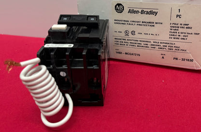 Allen-Bradley 1492-MCGAT215 SER A  15A 2-POLE GFCI GROUND FAULT CIRCUIT BREAKER