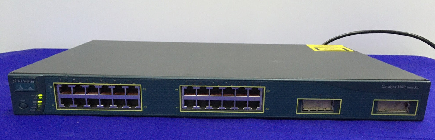 CISCO SYSTEMS 3500 SERIES XL SN FAB0536V17D 24 PORT ETHERNET ROUTER 48 VDC & 12