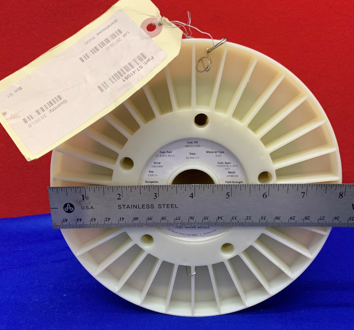 Fort Wayne Metals 304V Stainless Steel Size 0.041” ST-410S1 Net Weight 20lbs