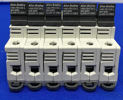 ALLEN BRADLEY 1492-FB1C30-L ヒューズホルダー 30A 600V 1 極 SER B クラス CC 6 個セット