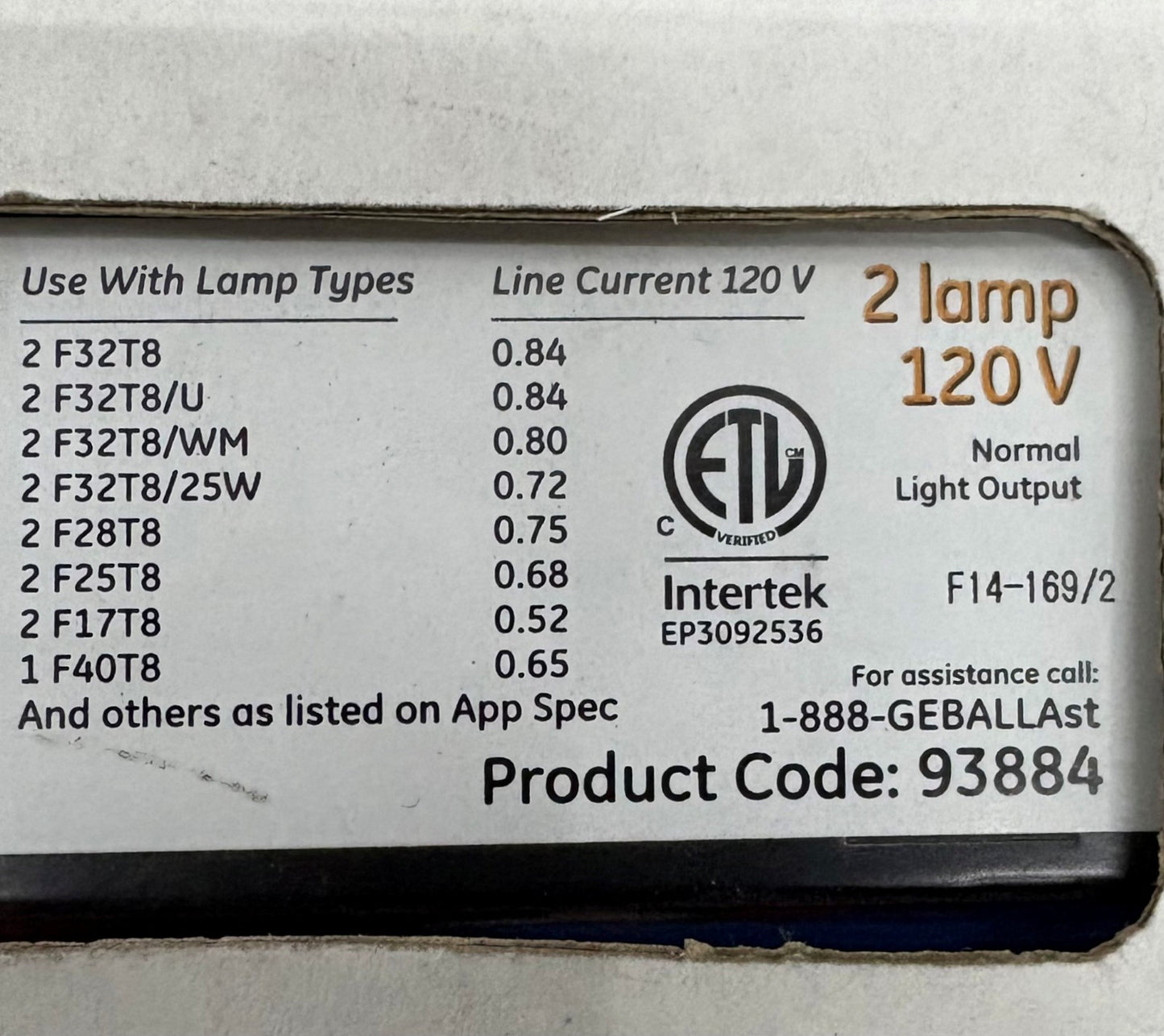 GE PROLINE RESIDENTIAL ELECTRONIC INSTANT-START BALLAST GE232-120RESDIYB - QTY 3