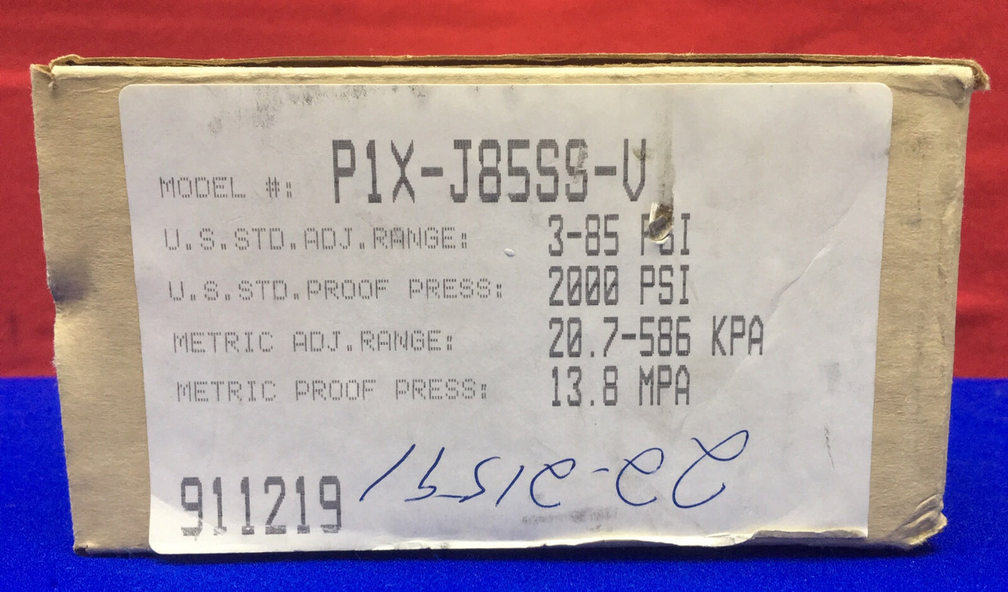 IMO DELAVAL BARKSDALE CONTROLS P1X-J85SS-V HI-P DRUKSCHAKELAAR