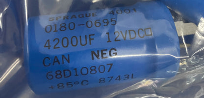 CONDENSADOR SPRAGUE 4001, HP 0180-0695, 4200UF 12VCD CAN NEG, 68D10807 LOTE DE 4