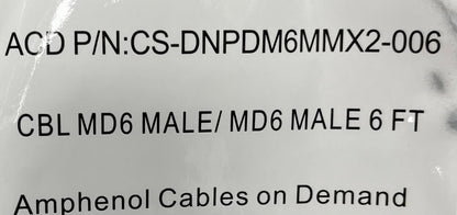 AMPHENOL CABLES on DEMAND CS-DNPDM6MMX2-006 6-PIN CBL MD6 MALE / MD6 LOT OF 10