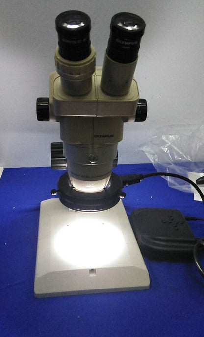 Microscopio Olympus SZ30 Track Stand con luce ad anello LED ingrandimento 9-40X