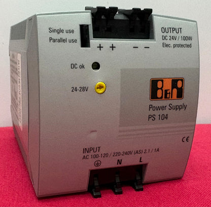 B&R OPS104.0 REV C0 POWER SUPPLY PS104 24VDC 1 PH 4.2A INPUT 100-120/220-240VAC