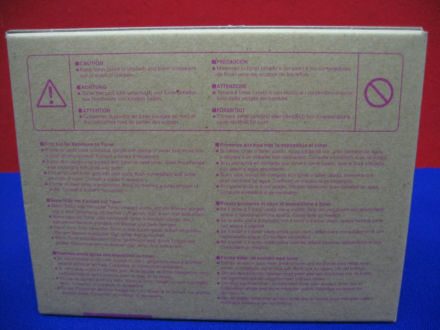 Caja de cartucho de tóner magenta Ricoh Type R1 con sello 742333050 N.º de pieza 888342