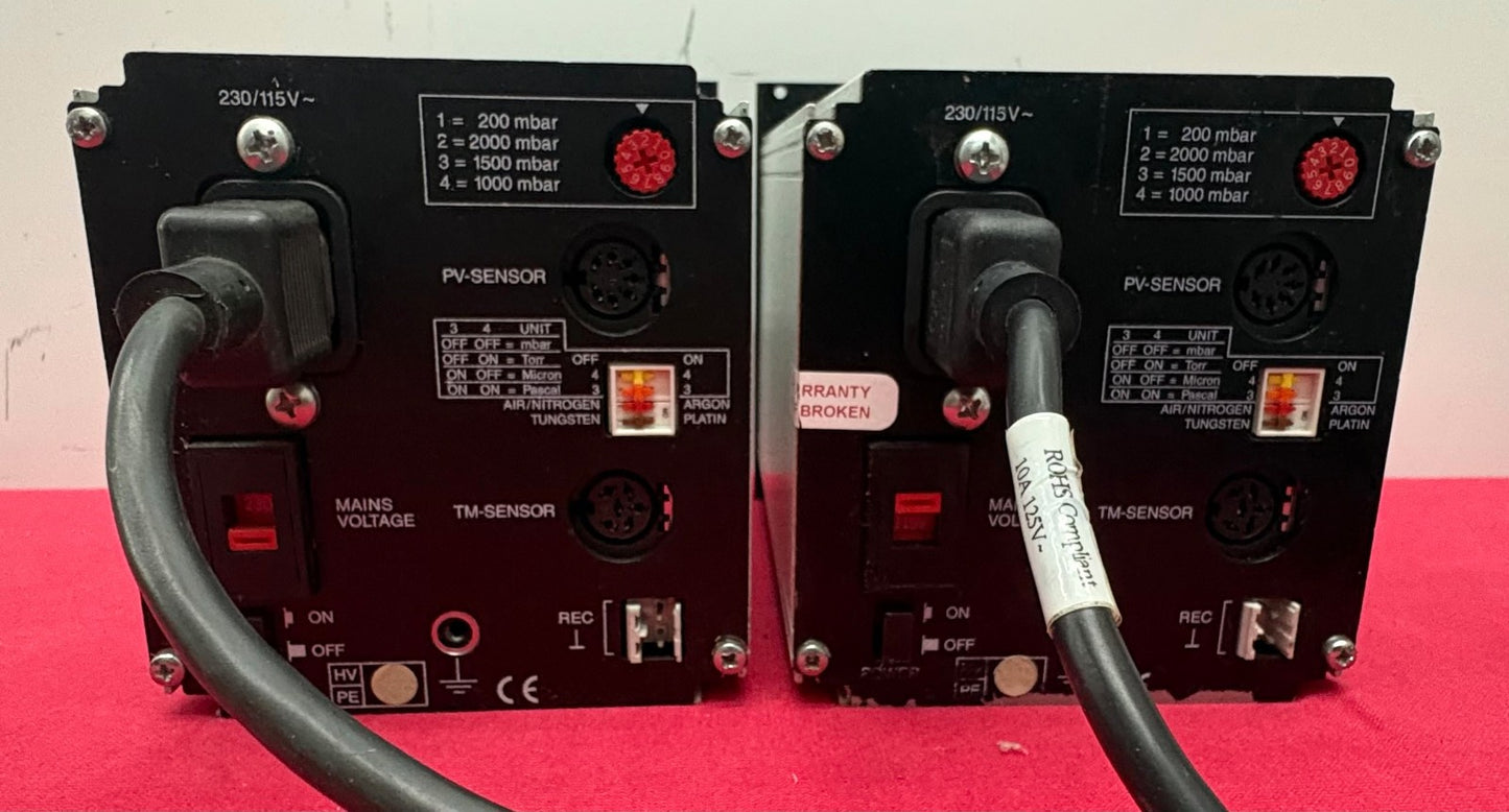 LEYBOLD THERMOVAC TM20 (15781) CONTROLLER VACUUM PUMP GAUGE QTY 2 - PARTS/REPAIR