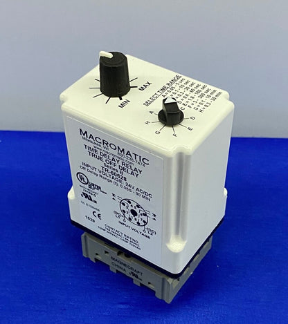 RELÉ DE RETARDO DE TIEMPO MACROMATIC TR-60628 Y ZÓCALO PARA RELÉ MAGNECRAFT 70-464-1