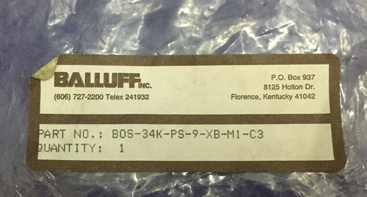 BALLUFF BOS-34K-PS-9-XB-M1-C3 10' SNOER FOTO-ELEKTRISCHE SENSOR 