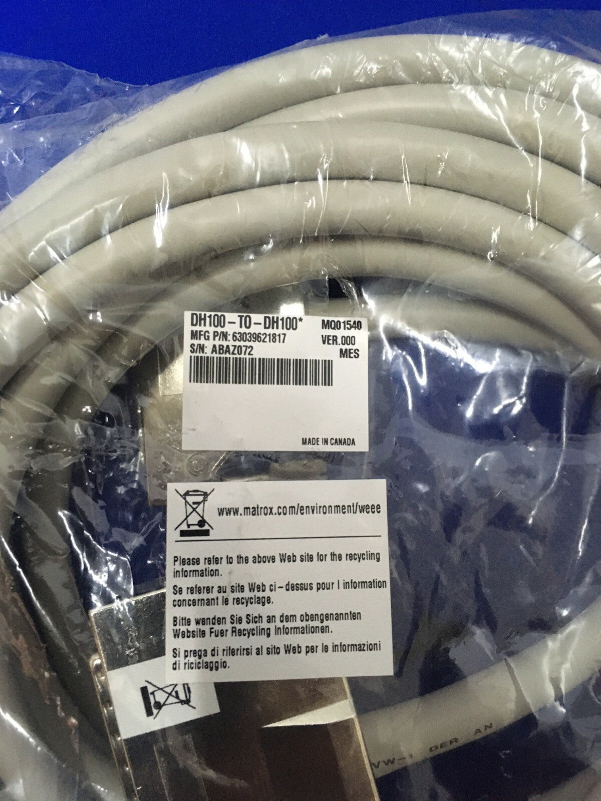 MATROX DH100-T0-DH100* / 63039621817 CABLE