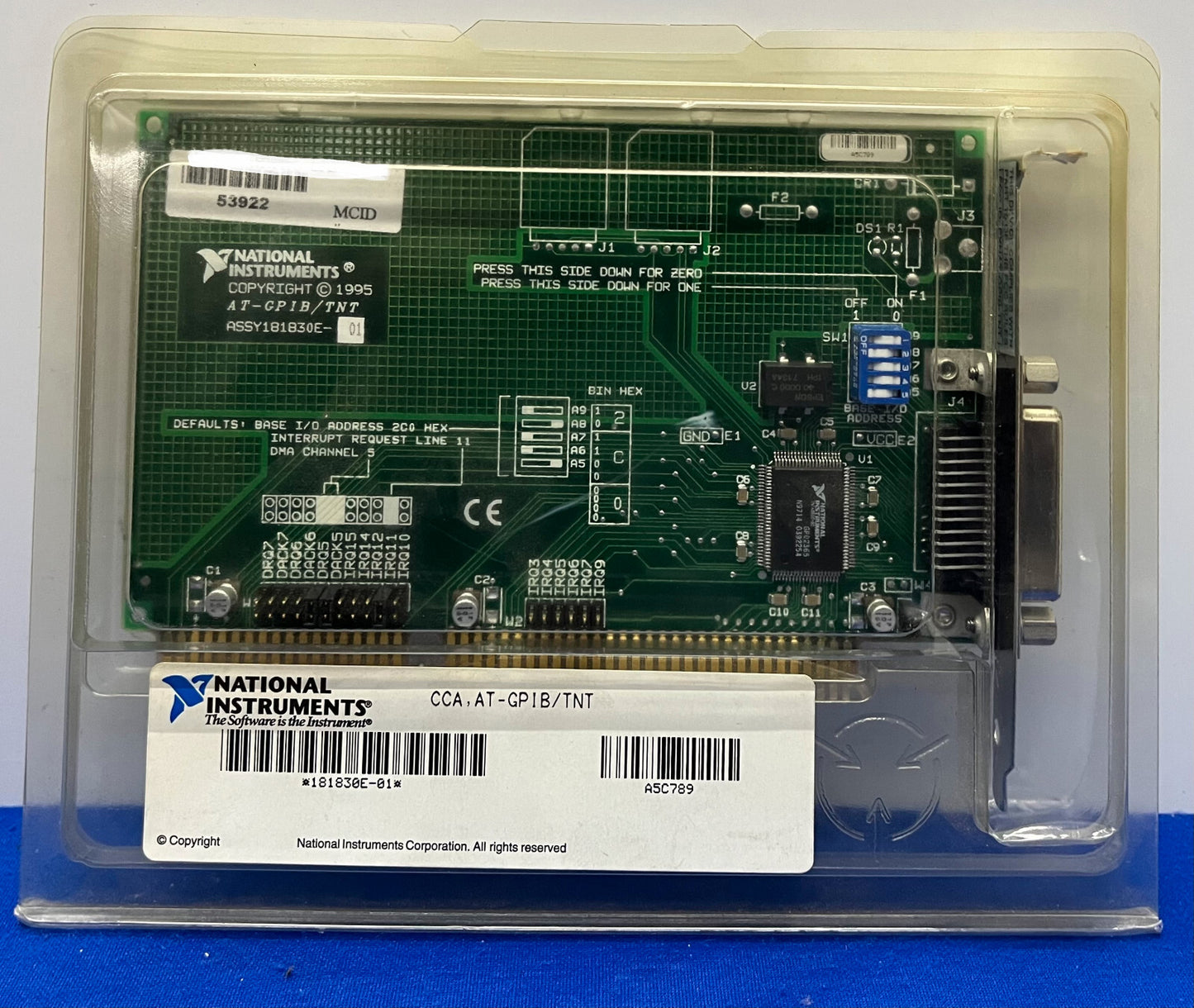 NATIONAL INSTRUMENTS CCA,  AT-GPIB/TNT INTERFACE BOARD NOT TESTED