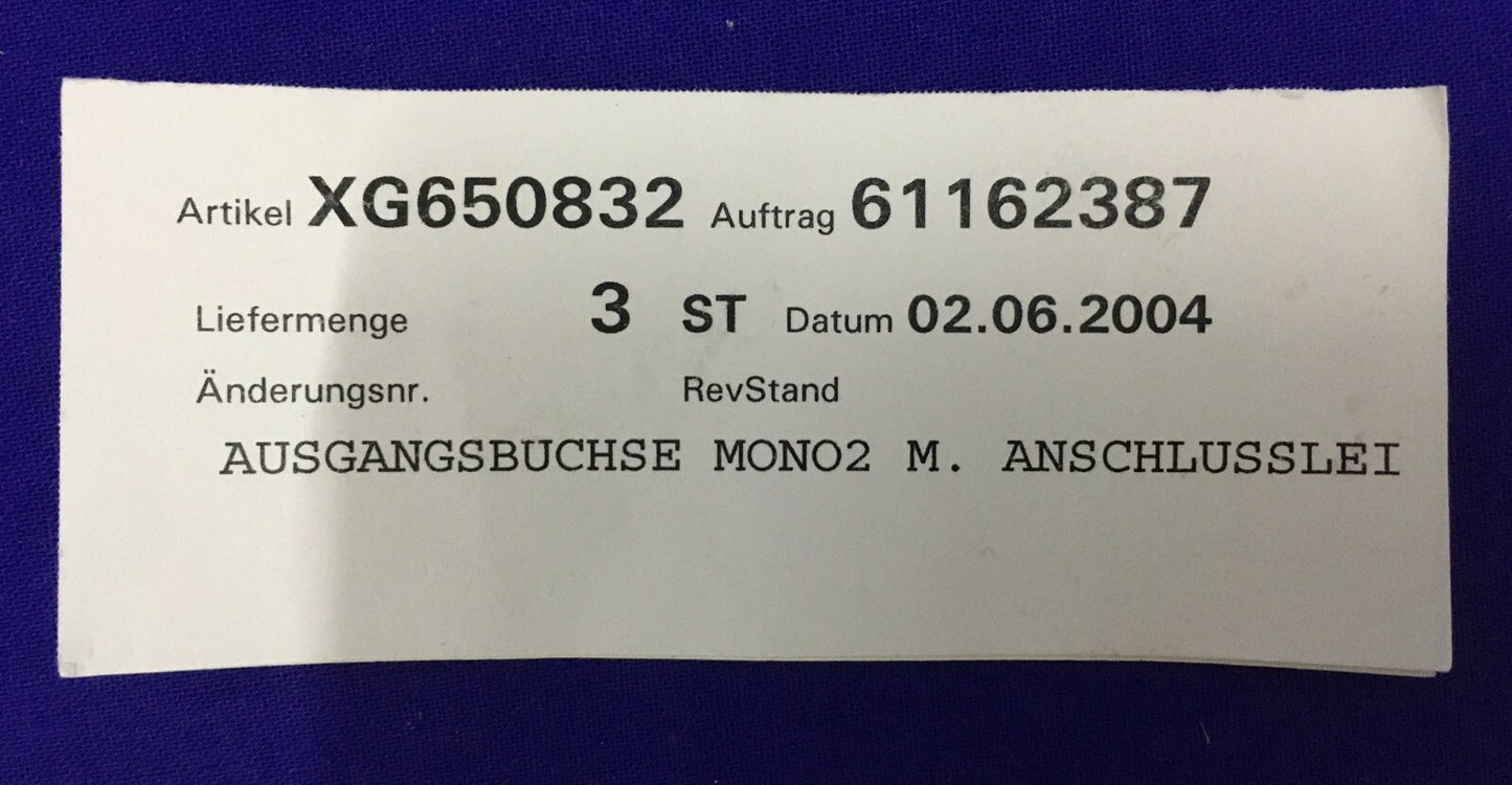 LOT DE 3 B/BRAUN / AESCULAP ​​®,XG650832 PRISE DE SORTIE MONOPOLAIRE 2 AVEC CÂBLE 