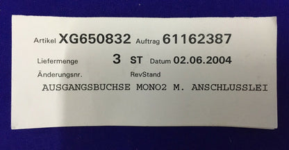 LOT DE 3 B/BRAUN / AESCULAP ​​®,XG650832 PRISE DE SORTIE MONOPOLAIRE 2 AVEC CÂBLE 