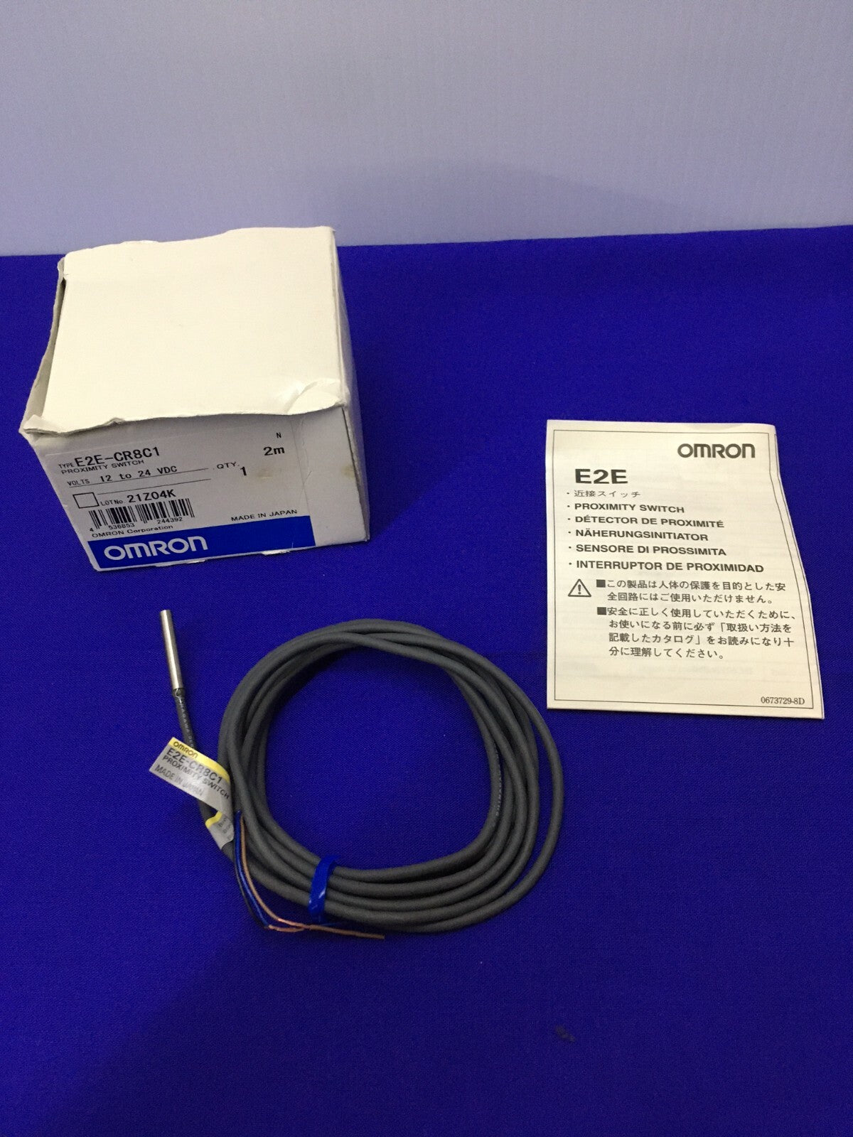 OMRON E2E / E2E-CR8C1 / E2ECR8C1 PROXIMITY SWITCH 2m CABLE VOLTS 12 TO 24 VDC