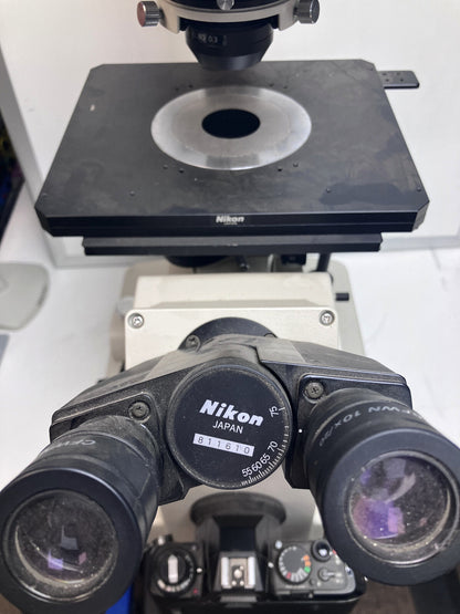 NIKON DIAPHOT INVERTED MICROSCOPE  1.3-40 X MAGNIFICATION FOR PARTS REPAIR