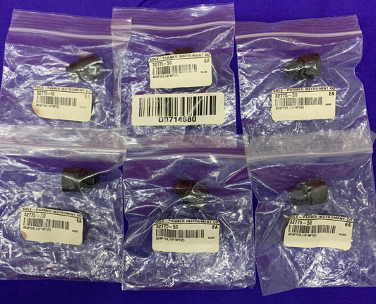 6er-Set Cole Parmer / Cole-Parmer 32775-50 Adapter / 1/8” NPT (F) 