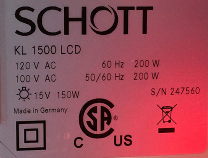 SCHOTT LEICA KL 1500 LCD LIGHT SOURCE ILLUMINATOR w/ NO BRAND RING-LIGHT