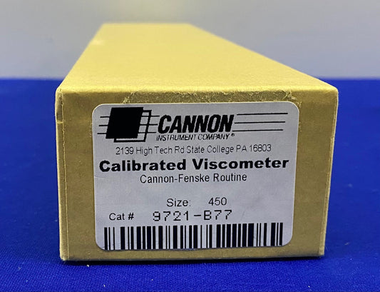 CANNON INSTRUMENT 9721-B77 SIZE 450 CALIBRATED VISCOMETER  NEW OLD STOCK