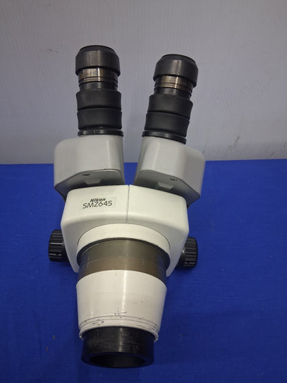NIKON SMZ645 8-50X BINOCULAR STEREO ZOOM MICROSCOPE HEAD WITH 10X EYEPIECES