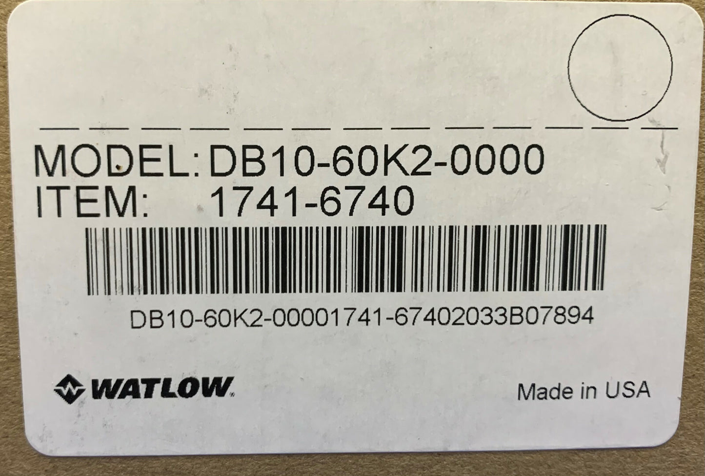 Watlow DIN-A-Mite Leistungsschaltgerät DB10-60K2-0000 Steuereingang/-ausgang