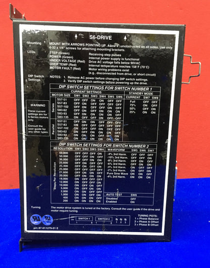 PARKER 87-011279-01E COMPUMOTOR S6-DRIVE SO61254 MICROSTEP DRIVE S-SERIE