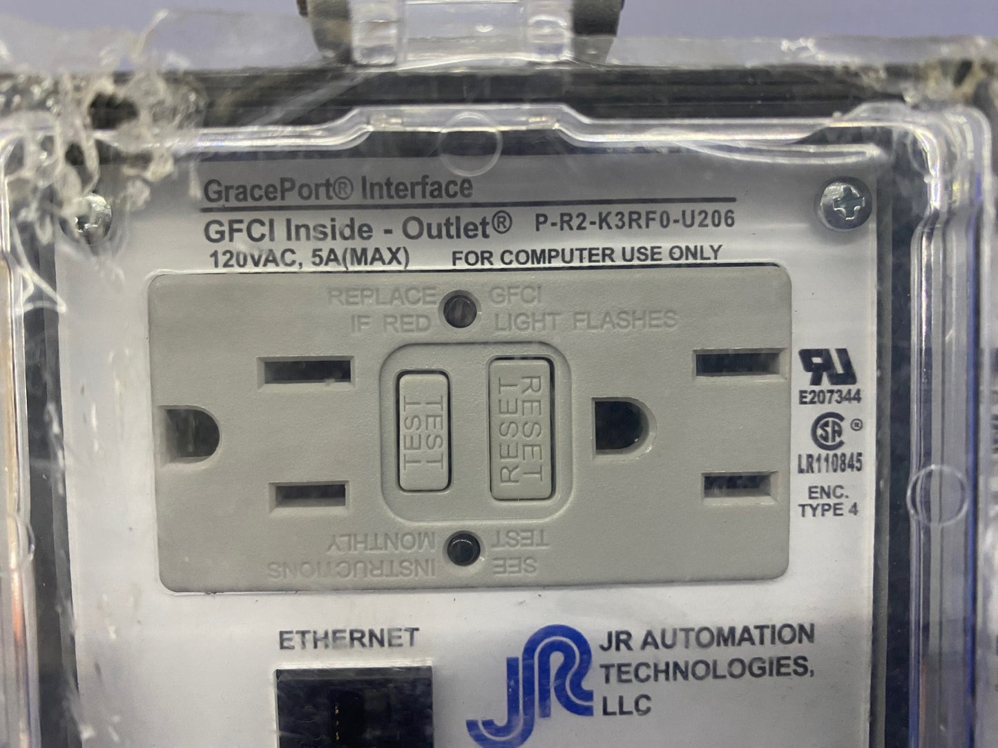 GRACE PORT ® JR AUTOMATION P-R2-K3RF0-U206 GFCI INSIDE - OUTLET® 120VAC 5A(MAX)