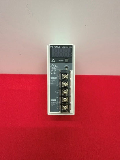 Keyence MS2-H50 50W compact switching power supply featuring a built-in monitor