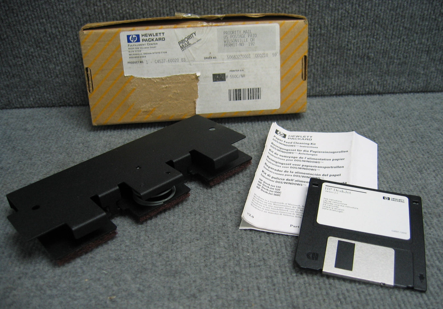 KIT DE NETTOYAGE D'ALIMENTATION PAPIER HEWLETT PACKARD HP C4537-80027 AVEC DISQUE HP DESK JET